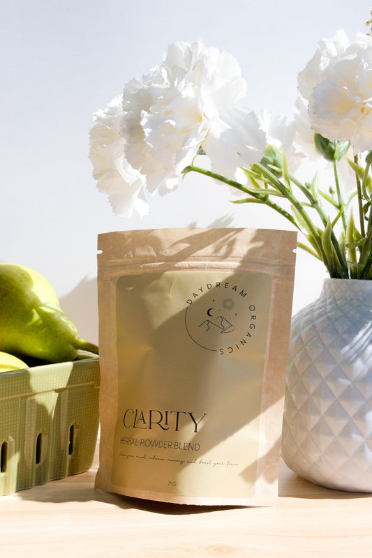 Our Clarity Herbal Powder Blend has been formulated using brain powdering herbs & mushrooms such as Lion's Mane to help promote mental clarity, focus, concentration and memory.